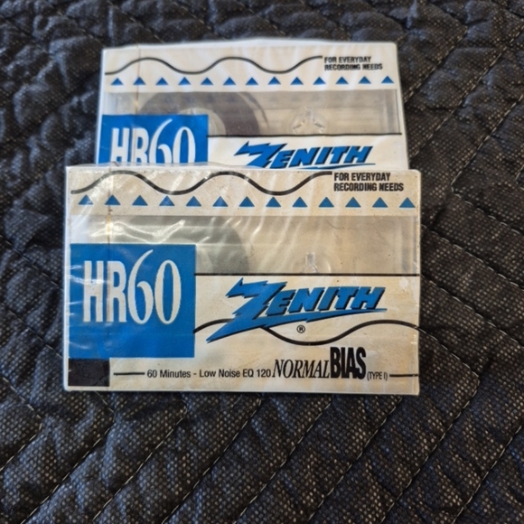 Zenith HR60 Cassette Tapes with Blue and White Design - Picture 1 of 1
